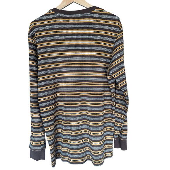 Supreme Long Sleeve Brown Tan Striped Shirt Men’s Size Large - Picture 2 of 7